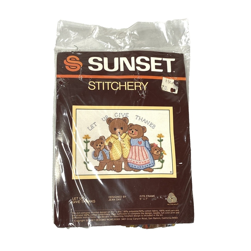 sunset stitchery needle work cross stitch‎ let us give thanks